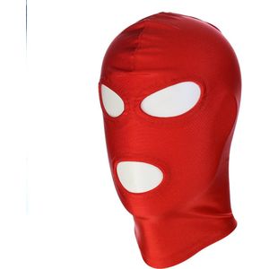 BDSM Hood Classic met 3 Gaten - Rood