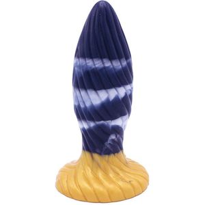 Kiotos Monstar - Buttplug/Anaal Dildo Beast 39 - 17.5 X 5.5 cm - Blauw/Goud/Wit