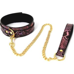 Collar Reptielen Print Goud