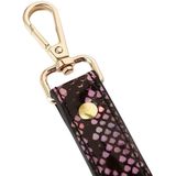 Kiotos Leather - Handboeien Met Reptielenprint - Goud/Roze