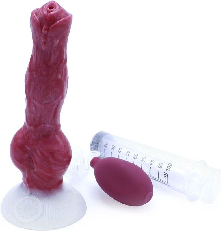 Kiotos Monstar Squirting Dildo Beast No. 64 - 21 x 4 cm - rood/wit