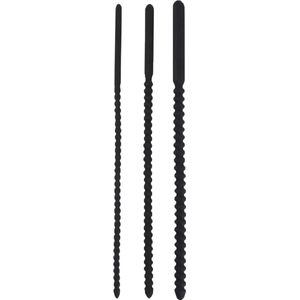 Kiotos X Set van 3 Geribbelde Sounds/Dilators - Zwart