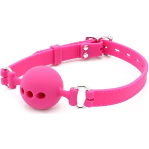 Kiotos - Siliconen Ball Gag Met (adem)gaten - Roze