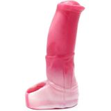 Kiotos Monstar 11 - Penis Sleeve - Penisverlenging - Met Ball Stretcher Opening - Inbreng Lengte 170 mm - Siliconen - Roze Wit