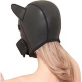 Neoprene Puppy Dog - HondenMasker - BDSM Hood - Maat L - Zwart/Wit