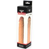 Kiotos - Penis Sleeve van 18.5 cm - Realistische sensatie - TPE - Licht beige