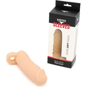 Kiotos - Penis Sleeve van 16 cm met Ball Stretcher - Extra Zacht