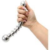 Kiotos Steel - Curve Steel Dildo Twisted - Gebogen Dildo - RVS