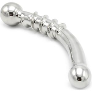 Kiotos Steel - Curve Steel Dildo Twisted - Gebogen Dildo - RVS