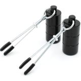 Kiotos Steel - Tepelklemmen - Nipple Pinch Clamps 2x100g Gewichten - RVS - Zwart
