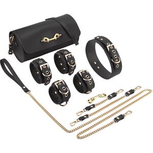 BDSM Fancy 5 Item Kit - Luxe Draagtas met 5 Verschillende BDSM Artikelen - Zwart