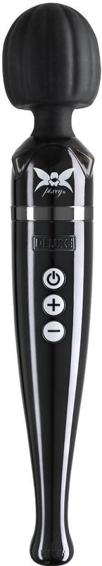 Pixey DeLuxe - Black Chrome Edition - Oplaadbare Wand Vibrator - de krachtigste die er is