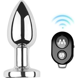 Vibrerende Buttplug - Oplaadbaar & Waterproof - Aluminium - Medium