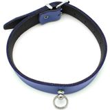 Leren Collar Mini O-Ring Blauw