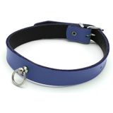 Leren Collar Mini O-Ring Blauw