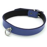 Leren Collar Mini O-Ring Blauw