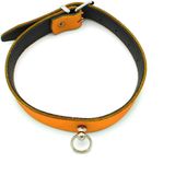 Leren Collar Mini O-Ring Oranje