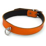 Leren Collar Mini O-Ring Oranje