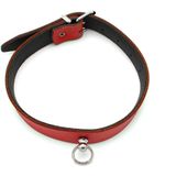 Leren Collar Mini O-Ring Rood