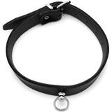 Leren Collar Mini O-Ring Zwart