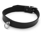 Leren Collar Mini O-Ring Zwart