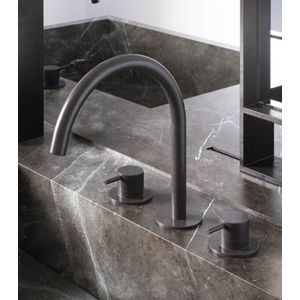 Hotbath Cobber inbouw wastafelmengkraan 3-gats CB033 geborsteld nikkel