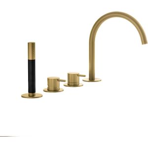 Hotbath Cobber badrandcombinatie met uitloop CB073 geborsteld messing PVD