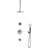 Hotbath Cobber IBS20 Regendoucheset inbouw - 30cm plafondarm - 20cm ronde hoofddouche - 3 standen handdouche - chroom IBS20CR13