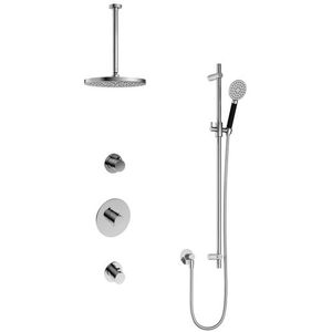 Hotbath Cobber IBS20CR inbouwdouche met 3s handdouche, 30cm plafondbuis, 30cm hoofddouche en glijstang chroom