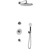 Hotbath Cobber IBS20 Regendoucheset inbouw - 35cm wandarm - 30cm ronde hoofddouche - 3 standen handdouche - chroom IBS20CR15