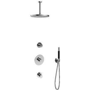 Hotbath Cobber IBS20CR inbouwdouche met 15cm plafondbuis en 30cm hoofddouche chroom