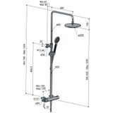 Hotbath Cobber thermostatische regendoucheset met 20cm ronde hoofddouche ronde handdouche chroom SDS9CR1