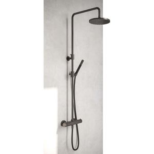 Doucheset hotbath cobber met ronde handdouche en 30 cm hoofddouche geborsteld koper pvd