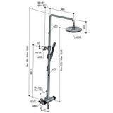 Hotbath Cobber X SDS9 thermostatische regendoucheset met 20cm ronde hoofddouche staafhanddouche messing geborsteld PVD SDSX9BBP