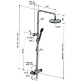 Hotbath Cobber X SDS9 thermostatische regendoucheset met 30cm ronde hoofddouche ronde handdouche messing geborsteld PVD SDSX9BBP15