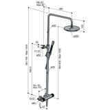 Hotbath Cobber X SDSX95 Thermostatische Stortdoucheset - 30cm Hoofddouche - Handdouche Staafmodel - Mat Zwart - Messing - Kranen - Douchekranen