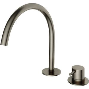 Hotbath Cobber CB023 Wastafelkraan 2-gats - Verouderd Ijzer - Zonder Waste - Messing - Kranen - Wastafelkranen - Opbouw Wastafelkranen - 8720246522440