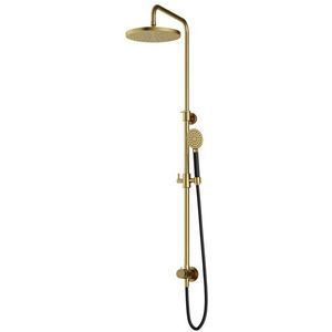 Hotbath Cobber M438 stortdouche met ronde handdouche en 30cm hoofddouche messing geborsteld PVD