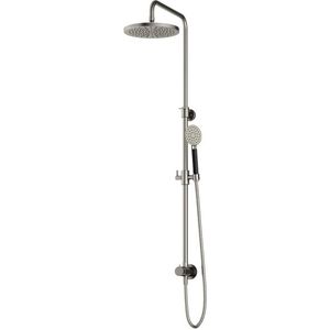 Hotbath Cobber M438 stortdoucheset, hoofddouche 30cm - doucheslang met ronde handdouche - Geborsteld Nikkel