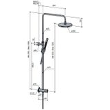 Hotbath Cobber M438 stortdouche met staafhanddouche en 30cm hoofddouche koper geborsteld PVD