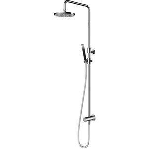 Hotbath Cobber M438 Stortdoucheset Zonder Mengkraan - Hoofddouche 30cm - Staafhanddouche - Mat Wit - Messing - Kranen - Douchekranen - Douchesets