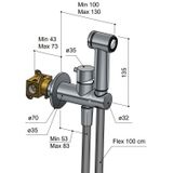 Hotbath Cobber KHDS2EXT afbouwdeel voor bidetkraan - Zwart chroom