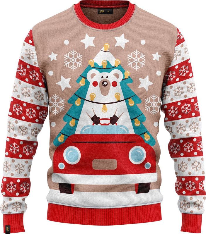 JAP - Christmas - Foute Kersttrui - Rood - Driving Home for Christmas