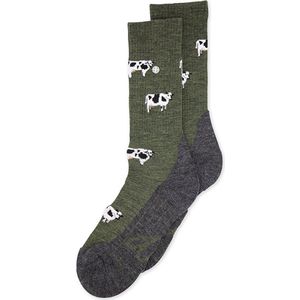 Alfredo Gonzales merino wandelsokken cows groen unisex