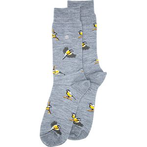 Alfredo Gonzales unisex merino sokken lifestyle koolmeesjes grijs