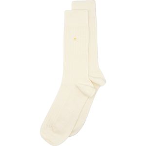 Alfredo Gonzales unisex merino sokken rib plain wit