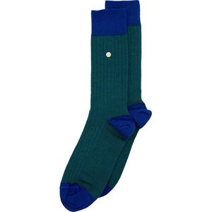 Alfredo Gonzales - Merino Rib Stripes - Sportsokken - Blauw/Groen