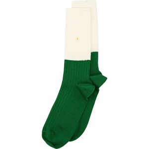 Alfredo Gonzales unisex merino sokken rib two tone groen & wit