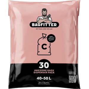 BagFitter Roze C 40L tot 50L Vuilniszak met Trekband van 100% Gerecycled Plastic - 77cm x 57cm - 30 stuks - 40-50 Liter - Vuilniszakken - Afvalzakken - Prullenbakzakken geschikt voor o.a. Homra Fonix en StangVollby Nausta