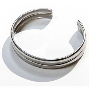 Laura Ferini - Strati Zilver - Zilverkleurige Bangle - 18K Wit Verguld - Sieraad